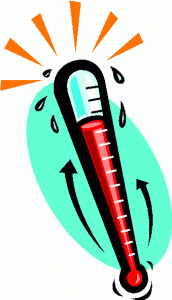 Thermometer at the top
